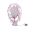 Braided babynest Knot Bumper & Mattress 2 in 1 - white-gray-pink