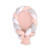 Braided babynest Knot Bumper & Mattress 2 in 1- white-gray-powder pink