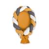 Braided babynest Knot Bumper & Mattress 2 in 1 - white-honey yellow-anthracite