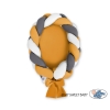 Braided babynest Knot Bumper & Mattress 2 in 1 - white-honey yellow-anthracite