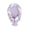 Braided babynest Knot Bumper & Mattress 2 in 1 - white-lilac-gray