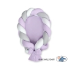 Braided babynest Knot Bumper & Mattress 2 in 1 - white-lilac-gray