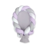 Braided babynest Knot Bumper & Mattress 2 in 1 - white-lilac-gray