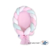 Braided babynest Knot Bumper & Mattress 2 in 1 - white-pink-mint