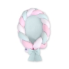 Braided babynest Knot Bumper & Mattress 2 in 1 - white-pink-mint