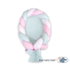 Braided babynest Knot Bumper & Mattress 2 in 1 - white-pink-mint