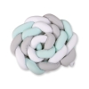 Braided Cot Bumper over 3m XXL Pillow- white-gray-mint
