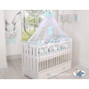 Braided Cot Bumper over 3m XXL Pillow- white-gray-mint
