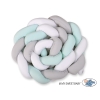 Braided Cot Bumper over 3m XXL Pillow- white-gray-mint