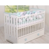 Braided Cot Bumper over 3m XXL Pillow- white-gray-mint