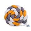 Braided Cushion Extra Knot bumper XXL Pillow- gray-honey yellow-anthracite