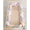 Knot Crib Braided Bumper XXL Pillow- white-gray-beige