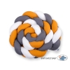 Braided Crib bumper XXL Pillow- white-honey yellow-anthracite