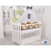 Braided Crib bumper XXL Pillow- white-honey yellow-anthracite