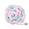 Braided Cushion Extra Large Knotted Bumper XXL Pillow- white-pink-mint