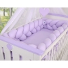 Braided Cushion Extra Long Knot bumper 3,6m XXL Pillow- lilac