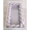 Braided Cushion Extra Long Knot bumper 360cm XXL Pillow- gray
