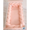 Braided Cushion Extra Long Knot bumper XXL Pillow- powder pink