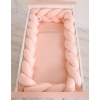 Braided Cushion Extra Long Knot bumper XXL Pillow- powder pink