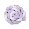 Braided Cushion Extra Long Thick Knot bumper XXL Pillow- white-gray-lilac