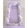 Near 4m Braided Cot Bumper Lilac Gray White