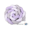 Braided Cushion Extra Long Thick Knot bumper XXL Pillow- white-gray-lilac