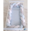 Braided Cushion Extra Thick Knot bumper 3m XXL Pillow- white-gray - blue