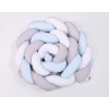 Braided Cushion Extra Thick Knot bumper 3m XXL Pillow- white-gray - blue