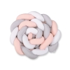 Braided Cushion Extra Thick Knot bumper 3m XXL Pillow- white-gray - powder pink