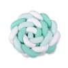Braided Cushion Extra Thick Knot bumper XXL Pillow- white-mint