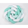 Braided Cushion Extra Thick Knot bumper XXL Pillow- white-mint