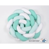 Braided Cushion Extra Thick Knot bumper XXL Pillow- white-mint