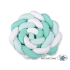 Braided Cushion Extra Thick Knot bumper XXL Pillow- white-mint
