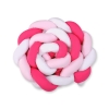 Braided Cushion Extra Thick Long High Knot bumper XXL Pillow- white-dark pink-pink