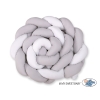 Braided Cushion Extra Thick Long Knot bumper over 3m XXL Pillow- white-gray