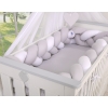 Braided Cushion Extra Thick Long Knot bumper over 3m XXL Pillow- white-gray