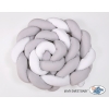 Braided Cushion Extra Thick Long Knot bumper over 3m XXL Pillow- white-gray