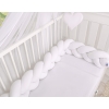 Braided Cushion Knot Baby Crib/Cot Bumper Cotton - white