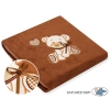 Brown Polar fleece blanket for Baby- Bear with bow