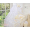 Cot bed Bedding set 7pcs with mosquito-net- Little Prince/Princess cream