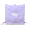 Cot tidy organiser for Cot Bed - Hanging Hearts white polka dots on lilac