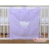 Cot tidy organiser for Cot Bed - Hanging Hearts white polka dots on lilac