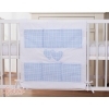 Cot tidy organiser - Hanging Hearts blue checkered