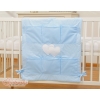 Cot tidy organiser - Hanging Hearts blue stripes