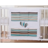 Cot tidy organiser - Hanging Hearts brown stripes