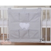 Cot tidy organiser - Hanging Hearts Gray