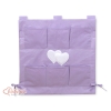 Cot tidy organiser - Hanging Hearts lilac