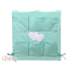 Cot tidy organiser - Hanging Hearts mint