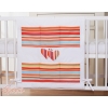 Cot tidy organiser - Hanging Hearts orange stripes
