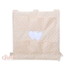 Cot tidy organiser - Hanging Hearts white dots on beige